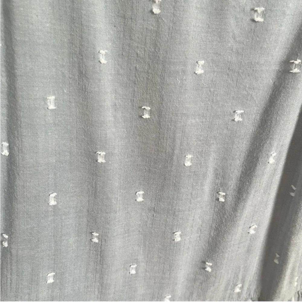 LOFT Clip Chambray sundress blue tiered swing sleeveless summer - Picture 3 of 9